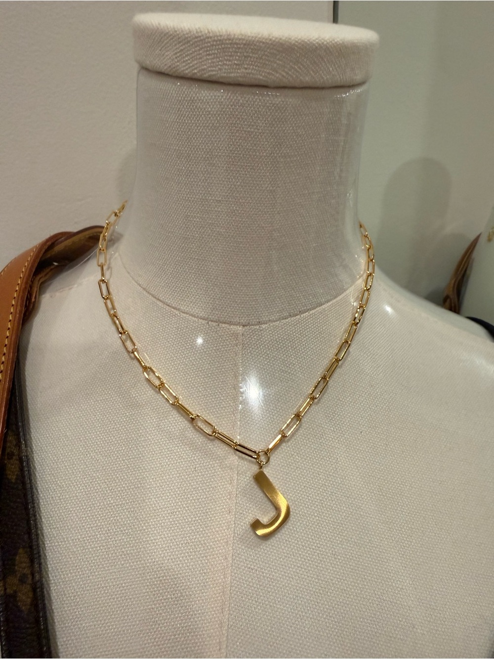 kate spade Gold plated Chain Necklace with 'J' Initial Pendant